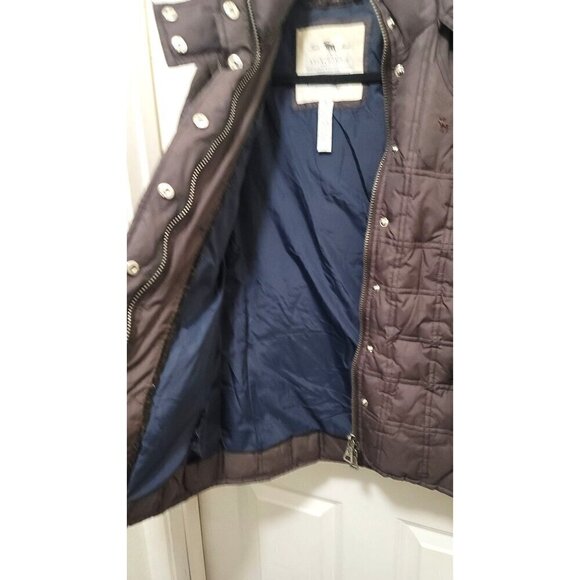 Abercrombie & Fitch Womens Quilted Puffer Jacket With Hood - Size M - Picture 9 of 16